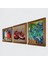 Van Gogh İrisler, Kaplumbağa Terbiyecisi, Nar Taş Duvar Tablosu Ahşap Çerçeveli Duvar Dekoru 3 Parça Tablo Seti Wall Art W3-1530 2