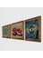 Mandala, Nazar, Nar Taş Duvar Tablosu Ahşap Çerçeveli Duvar Dekoru 3 Parça Tablo Seti Wall Art W3-1683 2