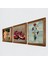 Ebru Sanatı, İki Müzisyen Kız Tablosu, Nar Taş Duvar Tablosu Ahşap Çerçeveli Duvar Dekoru 3 Parça Tablo Seti Wall Art W3-1501 2