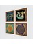 Nazar, Lotus Çiçeği, Yaşam Çiçeği, Şahmeran Taş Duvar Tablosu Ahşap Çerçeveli Duvar Dekoru 4 Parça Tablo Seti Wall Art W4-789 2