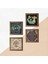 Nazar, Yaşam Çiçeği, Şahmeran, Hayat Ağacı Ahşap Çerçeveli Taş Duvar Tablosu 4’lü Set – 25x25 cm Dekoratif Modern Sanat – Ev ve Ofis Dekoru |W4-794| 5