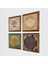 Lotus Çiçeği, Yaşam Çiçeği, Hayat Ağacı Taş Duvar Tablosu Ahşap Çerçeveli Duvar Dekoru 4 Parça Tablo Seti Wall Art W4-817 2