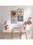 Stone Yaşam Çiçeği, Nazar Ahşap Çerçeveli Taş Duvar Tablosu 4’lü Set – 25x25 cm Dekoratif Modern Sanat – Ev ve Ofis Dekoru |W4-836| 1
