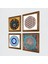 Stone Yaşam Çiçeği, Nazar Ahşap Çerçeveli Taş Duvar Tablosu 4’lü Set – 25x25 cm Dekoratif Modern Sanat – Ev ve Ofis Dekoru |W4-836| 2