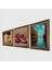 Claude Monet Sonbahar, İki Müzisyen Kız Tablosu, Nar Taş Duvar Tablosu Ahşap Çerçeveli Duvar Dekoru 3 Parça Tablo Seti Wall Art W3-1506 2