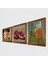 Van Gogh Yatak Odası, İki Müzisyen Kız, Nar Taş Duvar Tablosu Ahşap Çerçeveli Duvar Dekoru 3 Parça Tablo Seti Wall Art W3-1512 2