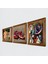 Picasso Ayna Karşısındaki Kız, İki Müzisyen Kız, Nar Taş Duvar Tablosu Ahşap Çerçeveli Duvar Dekoru 3 Parça Tablo Seti Wall Art W3-1515 2