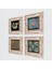 Hayat Ağacı, Yaşam Çiçeği, Şahmeran Çerçeveli Taş Duvar Tablosu 4’lü Set - Dekoratif Modern Sanat, Ev ve Ofis Dekoru |TK4-492| 2