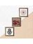 Yaşam Çiçeği, Nar, Fatma Ana Eli (Hamsa) Ahşap Çerçeveli Taş Duvar Tablosu 3’lü Set – 25x25 cm Dekoratif Modern Sanat – Ev ve Ofis Dekoru |W3-743| 5