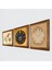 Lotus Çiçeği, Lale Ebru Sanatı, Nazar Taş Duvar Tablosu Ahşap Çerçeveli Duvar Dekoru 3 Parça Tablo Seti Wall Art W3-75 2