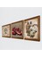 Kelebekli Çiçek, Hayat Ağacı, Nar Taş Duvar Tablosu Ahşap Çerçeveli Duvar Dekoru 3 Parça Tablo Seti Wall Art W3-898 2