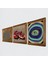 Yaşam Çiçeği, Nazar, Nar Ahşap Çerçeveli Taş Duvar Tablosu 3’lü Set – 25x25 cm Dekoratif Modern Sanat – Ev ve Ofis Dekoru |W3-1680| 2