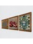 Yaşam Çiçeği, Hayat Ağacı, Nar Taş Duvar Tablosu Ahşap Çerçeveli Duvar Dekoru 3 Parça Tablo Seti Wall Art W3-1699 2