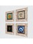 Nazar, Lotus Çiçeği, Hayat Ağacı Taş Duvar Tablosu Çerçeveli Duvar Dekoru 4 Parça Tablo Seti Wall Art T4-1569 2