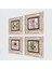 Gül Çiçek, Fas Desenli Vintage Taş Duvar Tablosu Çerçeveli Duvar Dekoru 4 Parça Tablo Seti Wall Art T4-1369 2