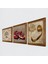 Vav, Hayat Ağacı, Nar Taş Duvar Tablosu Ahşap Çerçeveli Duvar Dekoru 3 Parça Tablo Seti Wall Art W3-919 2