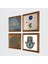 Yaşam Çiçeği, Ebru Sanatı, Fatma Ana Eli (Hamsa) Taş Duvar Tablosu Ahşap Çerçeveli Duvar Dekoru 4 Parça Tablo Seti Wall Art W4-408 2