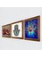 Stone Hayat Ağacı, Nar, Fatma Ana Eli (Hamsa) Ahşap Çerçeveli Taş Duvar Tablosu 3’lü Set – 25x25 cm Dekoratif Modern Sanat – Ev ve Ofis Dekoru |W3-726| 2