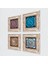 Stone Mandala Çerçeveli Taş Duvar Tablosu 4’lü Set - Dekoratif Modern Sanat, Ev ve Ofis Dekoru |TK4-1082| 2