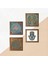 Yaşam Çiçeği, Fatma Ana Eli (Hamsa) Ahşap Çerçeveli Taş Duvar Tablosu 4’lü Set – 25x25 cm Dekoratif Modern Sanat – Ev ve Ofis Dekoru |W4-422| 5
