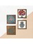 Yaşam Çiçeği, Nar Ağacı, Fatma Ana Eli (Hamsa) Taş Duvar Tablosu Ahşap Çerçeveli Duvar Dekoru 4 Parça Tablo Seti Wall Art W4-401 5