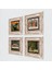 Stone Leonardo da Vinci, Claude Monet, Çığlık, Yerli Kadınlar Çerçeveli Taş Duvar Tablosu 4’lü Set - Dekoratif Modern Sanat, Ev ve Ofis Dekoru |TK4-1744| 2