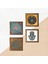 Stone Yaşam Çiçeği, Nazar, Fatma Ana Eli (Hamsa) Ahşap Çerçeveli Taş Duvar Tablosu 4’lü Set – 25x25 cm Dekoratif Modern Sanat – Ev ve Ofis Dekoru |W4-405| 5