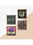 Nazar, Yaşam Çiçeği, Hayat Ağacı, Şahmeran Ahşap Çerçeveli Taş Duvar Tablosu 4’lü Set – 25x25 cm Dekoratif Modern Sanat – Ev ve Ofis Dekoru |W4-796| 5