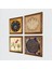 Lotus Çiçeği, Yaşam Çiçeği, Lale, Nazar Taş Duvar Tablosu Ahşap Çerçeveli Duvar Dekoru 4 Parça Tablo Seti Wall Art W4-803 2