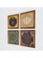 Mandala, Lotus Çiçeği, Yaşam Çiçeği, Nazar Taş Duvar Tablosu Ahşap Çerçeveli Duvar Dekoru 4 Parça Tablo Seti Wall Art W4-812 2