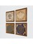 Lotus Çiçeği, Yaşam Çiçeği, Hayat Ağacı Taş Duvar Tablosu Ahşap Çerçeveli Duvar Dekoru 4 Parça Tablo Seti Wall Art W4-819 2