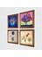 Ebru Sanatı, Lale, Hayat Ağacı Taş Duvar Tablosu Ahşap Çerçeveli Duvar Dekoru 4 Parça Tablo Seti Wall Art W4-843 2