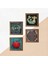 Stone Nazar, Yaşam Çiçeği, Şahmeran, Nar Ahşap Çerçeveli Taş Duvar Tablosu 4’lü Set – 25x25 cm Dekoratif Modern Sanat – Ev ve Ofis Dekoru |W4-797| 5