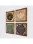 Stone Lotus Çiçeği, Yaşam Çiçeği, Nazar Ahşap Çerçeveli Taş Duvar Tablosu 4’lü Set – 25x25 cm Dekoratif Modern Sanat – Ev ve Ofis Dekoru |W4-807| 2
