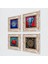 Fil, Sri Yantra, Hayat Ağacı, Nar Çerçeveli Taş Duvar Tablosu 4’lü Set - Dekoratif Modern Sanat, Ev ve Ofis Dekoru |TK4-864| 2