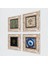 Nazar, Yaşam Çiçeği, Hayat Ağacı Taş Duvar Tablosu Çerçeveli Duvar Dekoru 4 Parça Tablo Seti Wall Art T4-1568 2