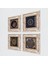 Nazar, Sri Yantra, Tavus Kuşu, Yaşam Çiçeği Çerçeveli Taş Duvar Tablosu 4’lü Set - Dekoratif Modern Sanat, Ev ve Ofis Dekoru |TK4-49| 2