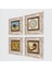 Şems Suresi, Kabe-i Muazzama, Vav, Mührü Şerif Çerçeveli Taş Duvar Tablosu 4’lü Set - Dekoratif Modern Sanat, Ev ve Ofis Dekoru |TK4-1917| 2