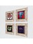 Hayat Ağacı, Fil, Şahmeran, Nar Ağacı Çerçeveli Taş Duvar Tablosu 4’lü Set - Dekoratif Modern Sanat, Ev ve Ofis Dekoru |TK4-1292| 2