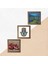 Stone Van Gogh Ren Nehri, Nar, Fatma Ana Eli Ahşap Çerçeveli Taş Duvar Tablosu 3’lü Set – 25x25 cm Dekoratif Modern Sanat – Ev ve Ofis Dekoru |W3-776| 5