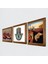 Salvador Dalí Belleğin Azmi, Nar, Fatma Ana Eli (Hamsa) Taş Duvar Tablosu Ahşap Çerçeveli Duvar Dekoru 3 Parça Tablo Seti Wall Art W3-782 2