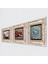 Mandala, Kelebekli Çiçek, Nar Taş Duvar Tablosu Çerçeveli Duvar Dekoru 3 Parça Tablo Seti Wall Art T3-1256 2
