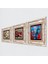 Fil, Kelebekli Çiçek, Nar Taş Duvar Tablosu Çerçeveli Duvar Dekoru 3 Parça Tablo Seti Wall Art T3-1100 2