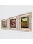 Claude Monet Gelincikler, Kelebekli Çiçek, Nar Çerçeveli Taş Duvar Tablosu 3’lü Set - Dekoratif Modern Sanat, Ev ve Ofis Dekoru |TK3-1109| 2
