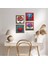 Fil, Hayat Ağacı, Nar Ağacı, Nar Taş Duvar Tablosu Ahşap Çerçeveli Duvar Dekoru 4 Parça Tablo Seti Wall Art W4-877 1