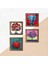 Fil, Hayat Ağacı, Nar Ağacı, Nar Taş Duvar Tablosu Ahşap Çerçeveli Duvar Dekoru 4 Parça Tablo Seti Wall Art W4-877 5