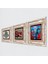 Fil, Nar, Fatma Ana Eli (Hamsa) Çerçeveli Taş Duvar Tablosu 3’lü Set - Dekoratif Modern Sanat, Ev ve Ofis Dekoru |TK3-755| 2