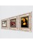 Leonardo da Vinci Mona Lisa, At Heykeli, Nar Taş Duvar Tablosu Çerçeveli Duvar Dekoru 3 Parça Tablo Seti Wall Art T3-1283 2