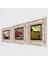 Claude Monet Gelincikler, Kelebekli Çiçek, Nar Çerçeveli Taş Duvar Tablosu 3’lü Set - Dekoratif Modern Sanat, Ev ve Ofis Dekoru |TK3-1264| 2