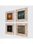 Yaşam Çiçeği, Nazar, Sri Yantra, Hayat Ağacı Çerçeveli Taş Duvar Tablosu 4’lü Set - Dekoratif Modern Sanat, Ev ve Ofis Dekoru |TK4-523| 2
